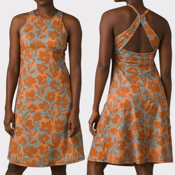 Prana Dresses & Skirts - prAna Jewel Lake Dress in Faded Poppy Bloom Size Medium Built in Bra Athletic